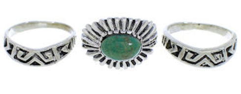 Stackable Sterling Silver And Turquoise Ring Set Size 5-1/4 UX33417